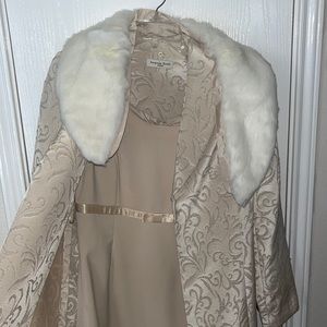 Amanda smith dress, coat, and fur 3 separate pieces